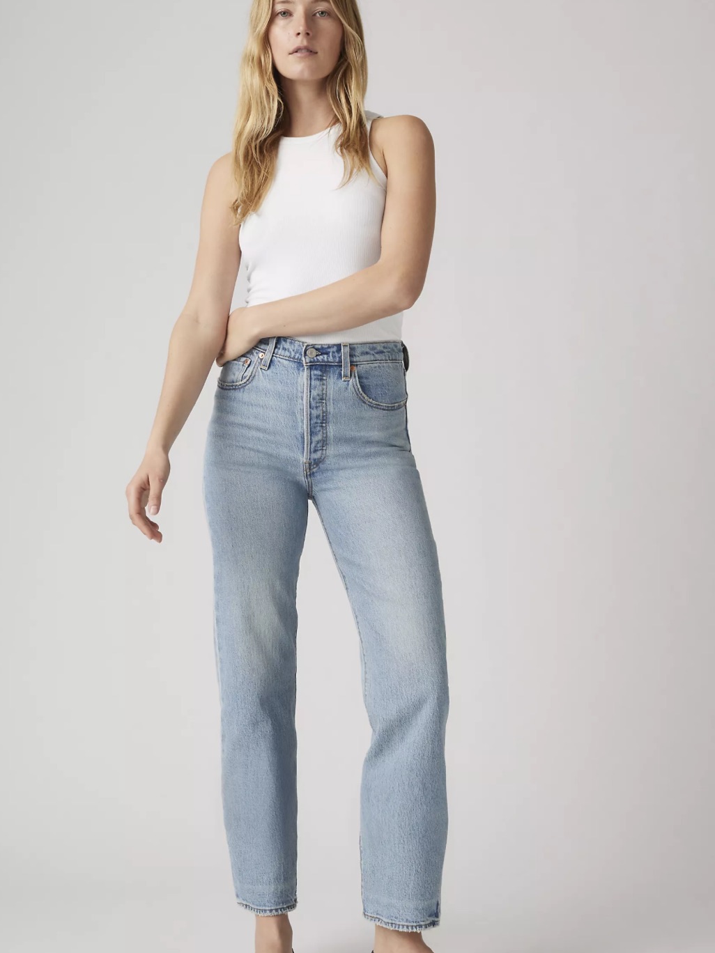 Levi’s Ribcage Straight Blue Denim High Rise Jeans Size 28